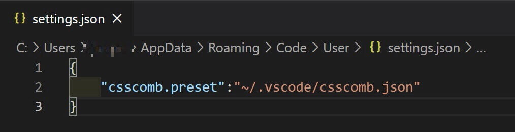 VSCode：settings.jsonにコード記入