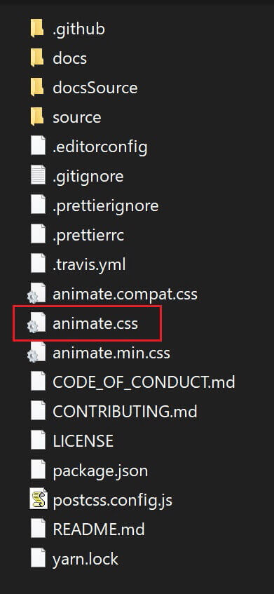 Animate.cssのファイル構成