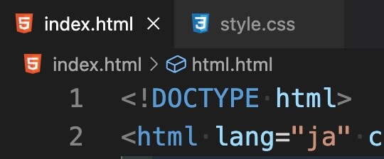 VSCode：style.cssタブ追加