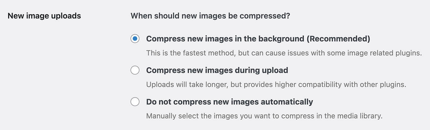 TinyPNG JPEG, PNG & WebP image compression：New image uploads