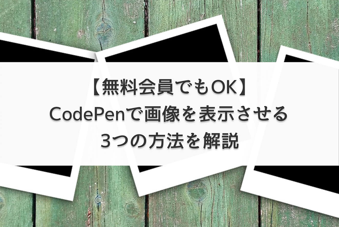 CodePenで画像を表示させる3つの方法を解説【無料会員でもOK】