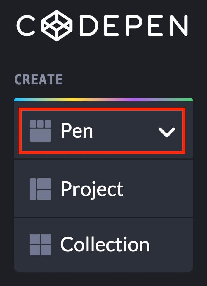 CodePen：Penをクリック