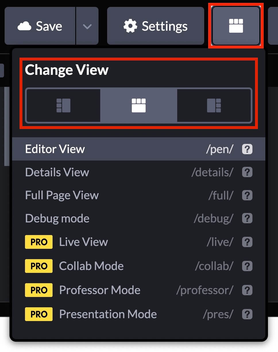 CodePen：Change View設定