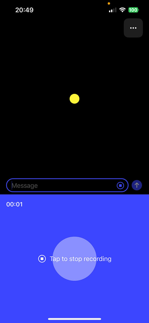 ChatGPTアプリ：音声入力中