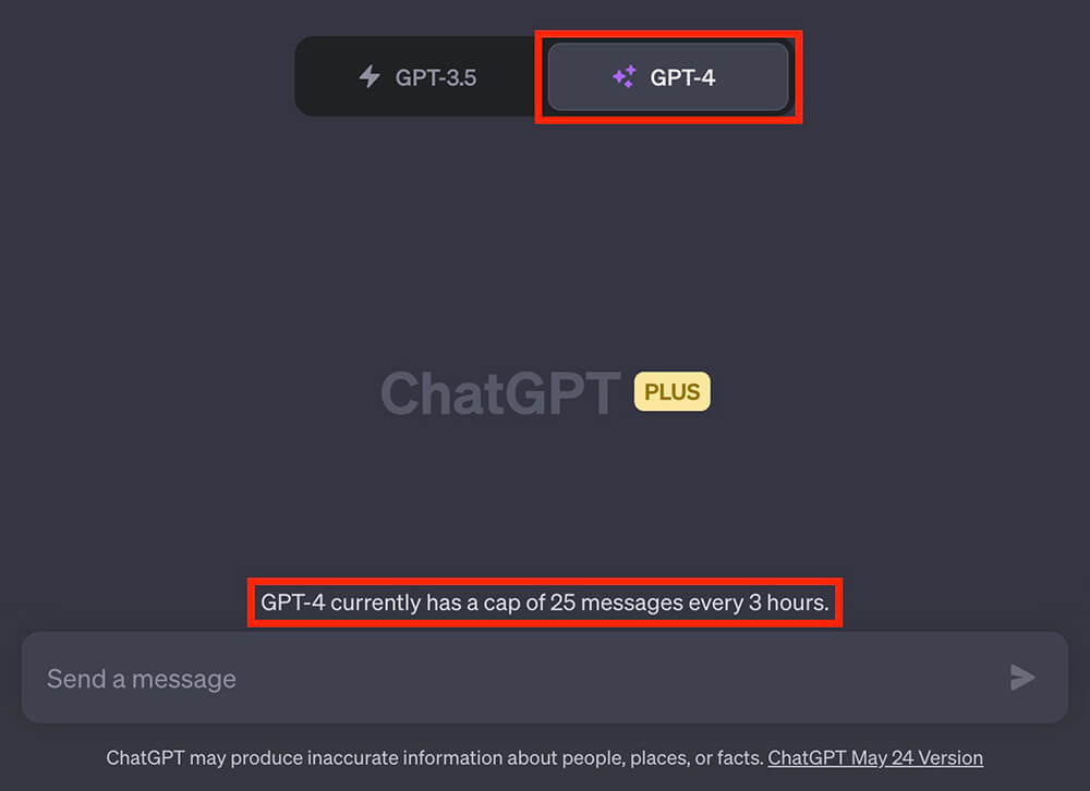 ChatGPT：3時間で25回の回数制限