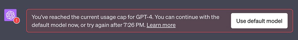 ChatGPT：GPT-4で制限に達した場合